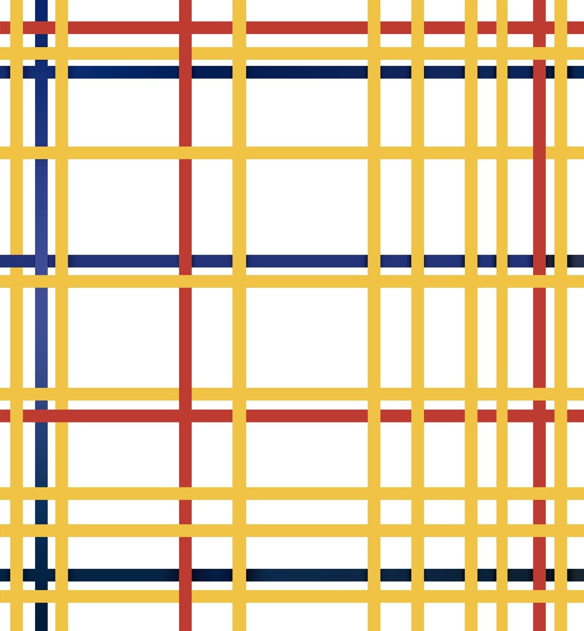 Seabrook Mondrian Grid Mural Multicolored Mural