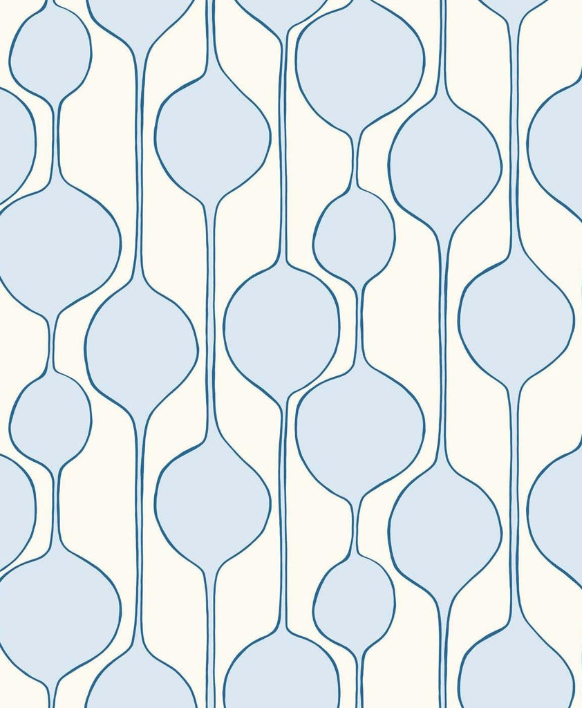 Seabrook Minimalist Geometric Blue Wallpaper