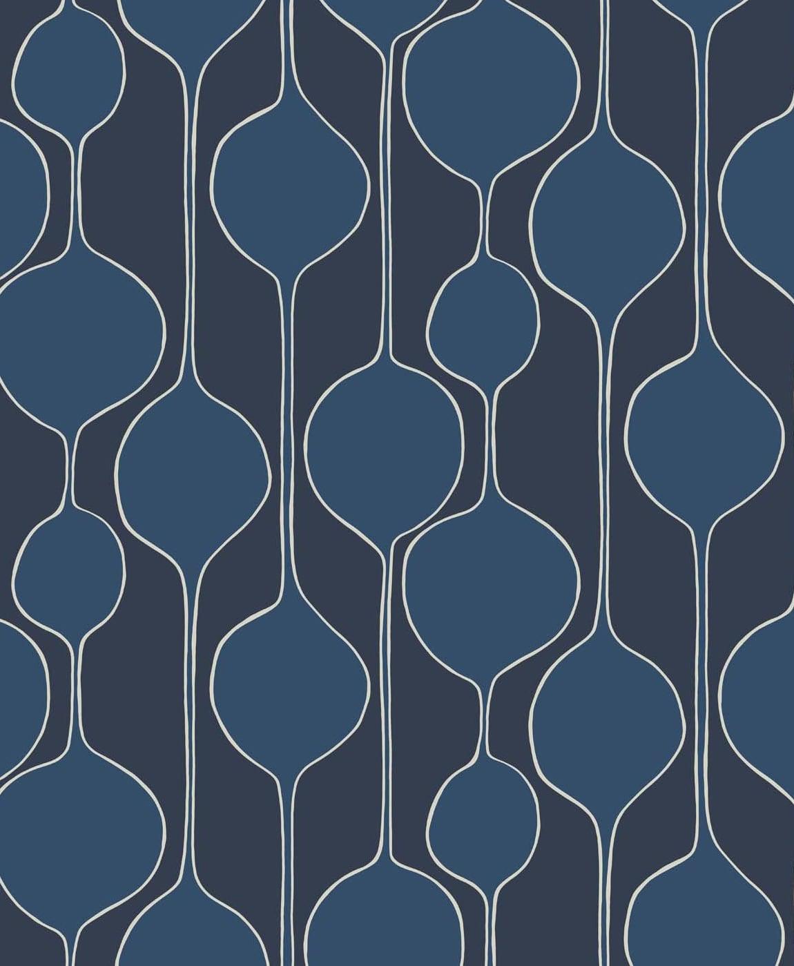 Seabrook Minimalist Geometric Blue Wallpaper