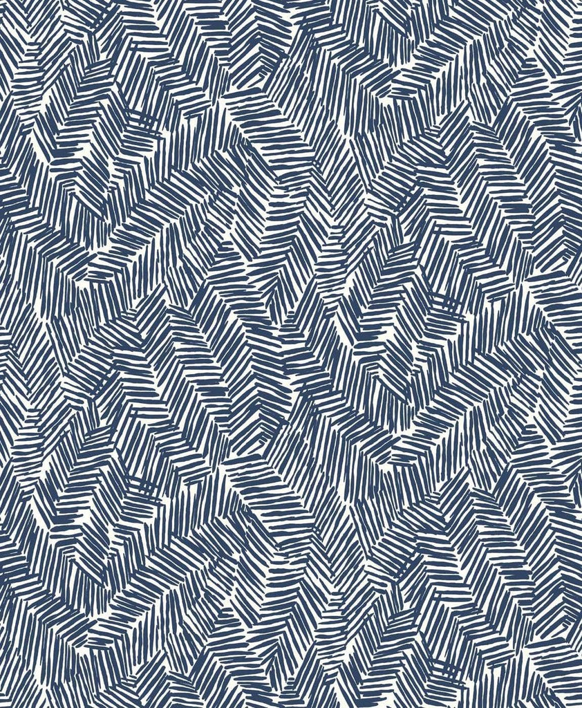 Seabrook Lush Navy Blue Wallpaper