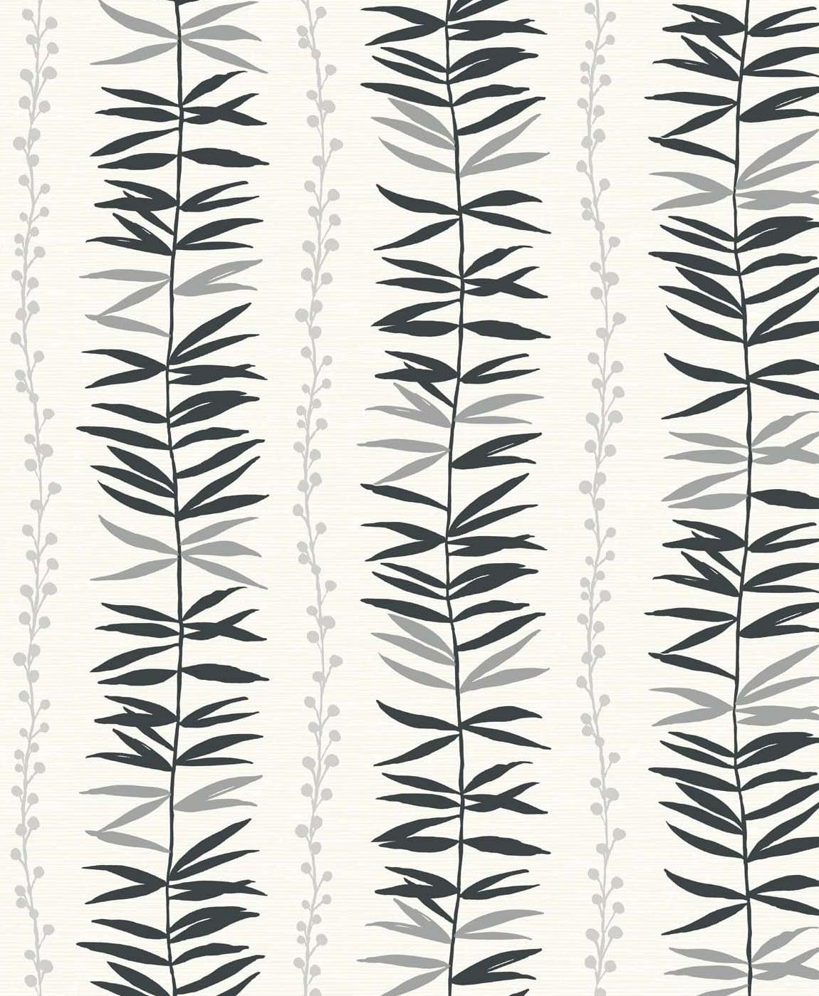 Seabrook Summer Garland Black Wallpaper
