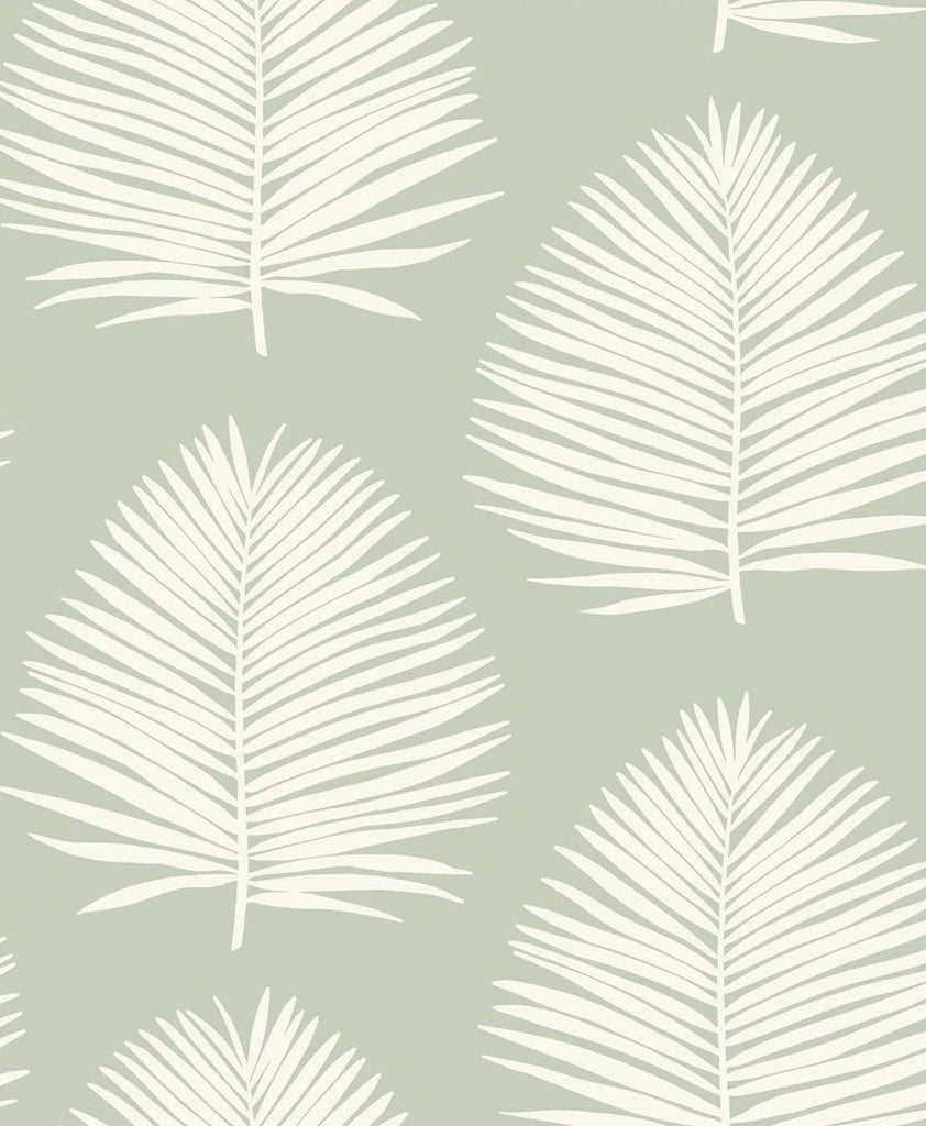 Seabrook Island Palm Celadon Wallpaper