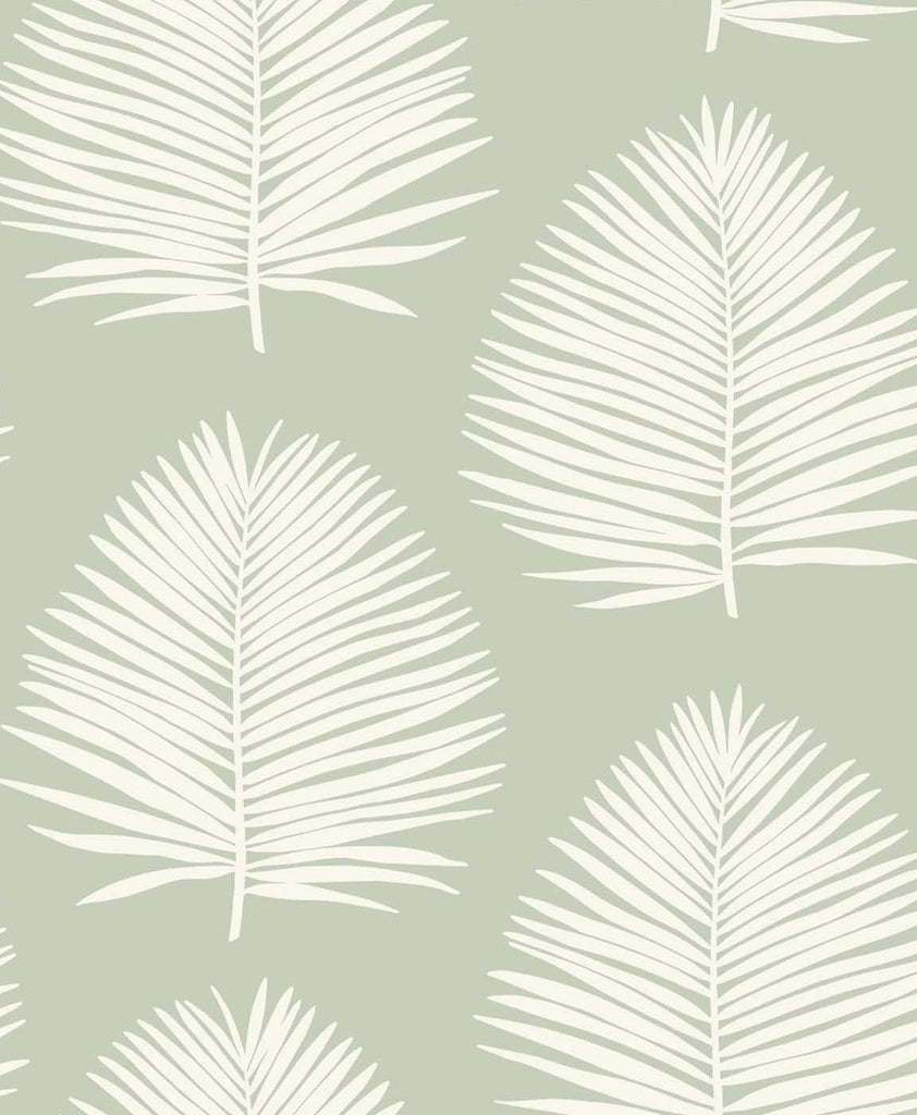 Seabrook Island Palm Green Wallpaper