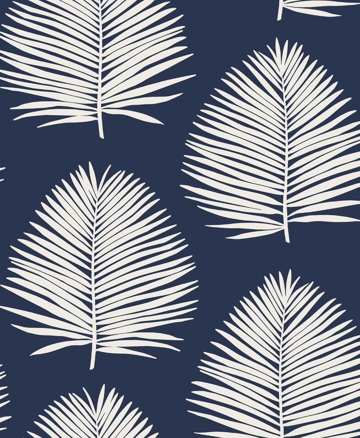 Seabrook Island Palm Blue Wallpaper