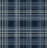 Seabrook Rad Plaid Denim Blue Wallpaper