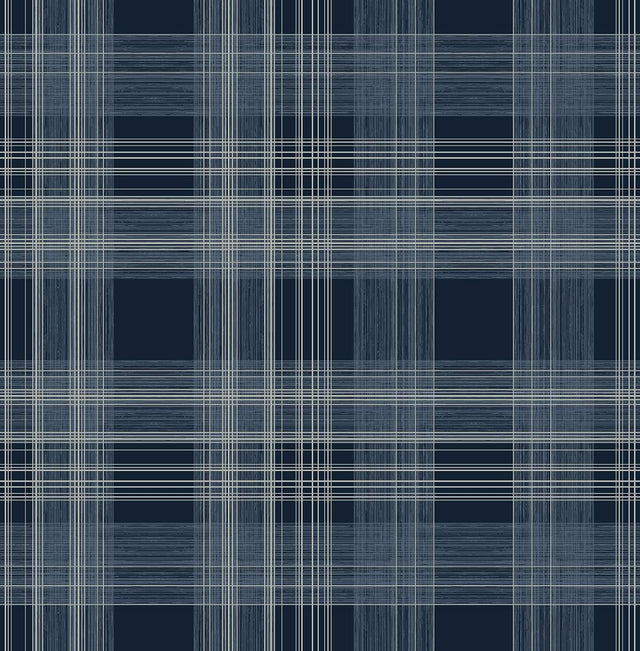 Seabrook Rad Plaid Denim Blue Wallpaper