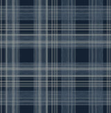 Seabrook Rad Plaid Blue Wallpaper