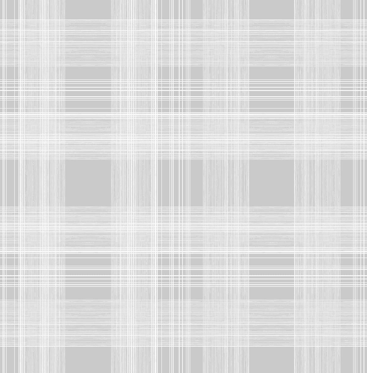 Seabrook Rad Plaid Harbor Grey Wallpaper