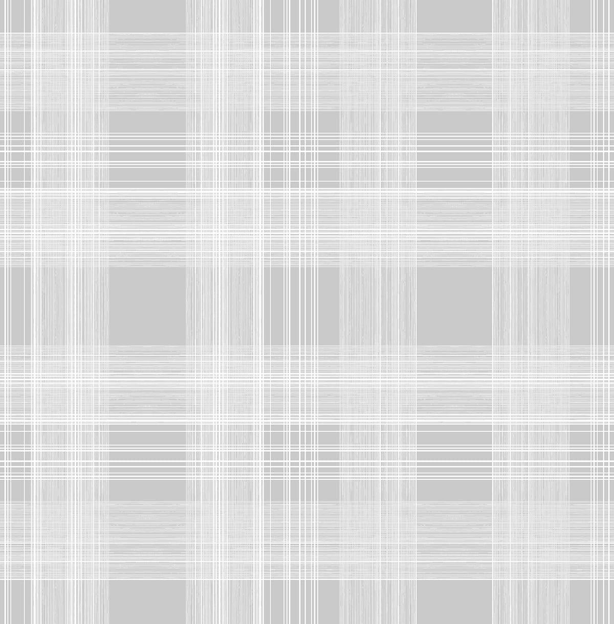 Seabrook Rad Plaid Grey Wallpaper
