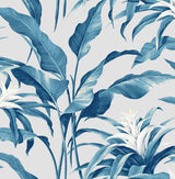 Seabrook Palma Blue Lagoon & Grey Wallpaper
