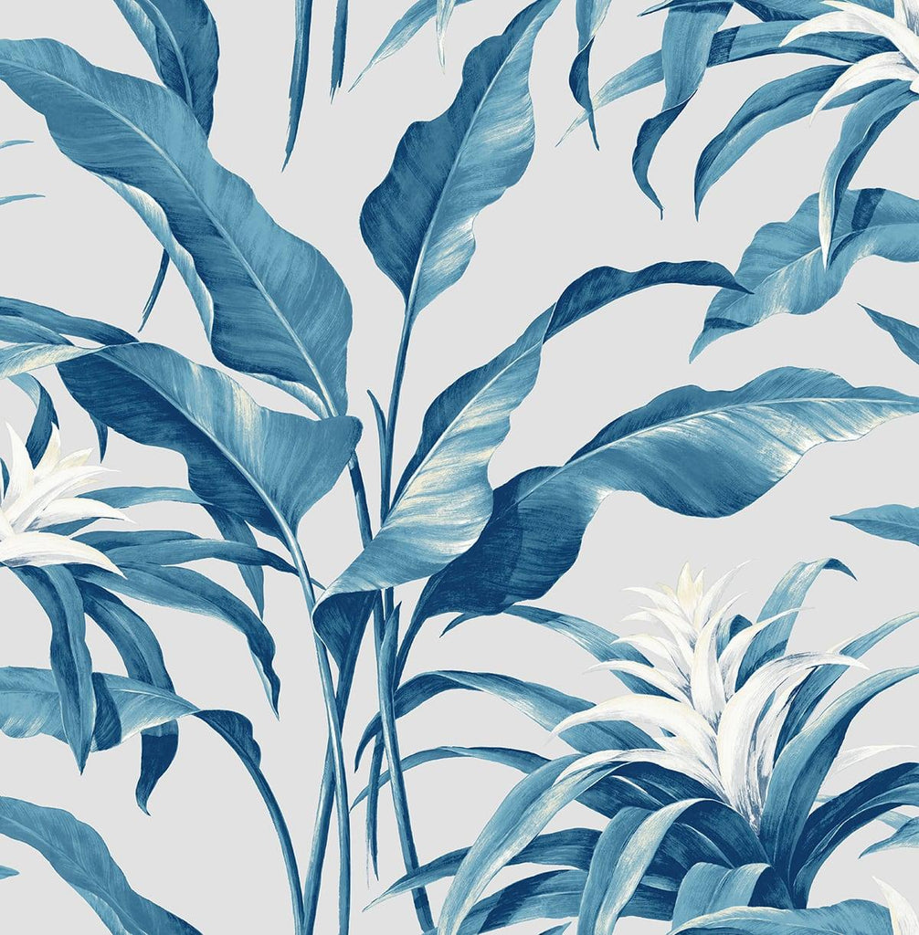 Seabrook Palma Blue Wallpaper