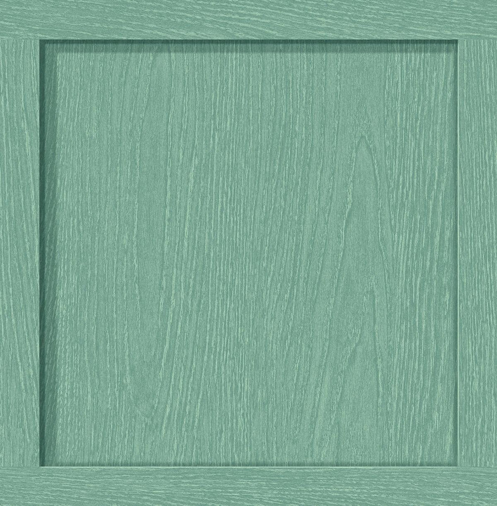 Seabrook Squared Away Sea Green Wallpaper
