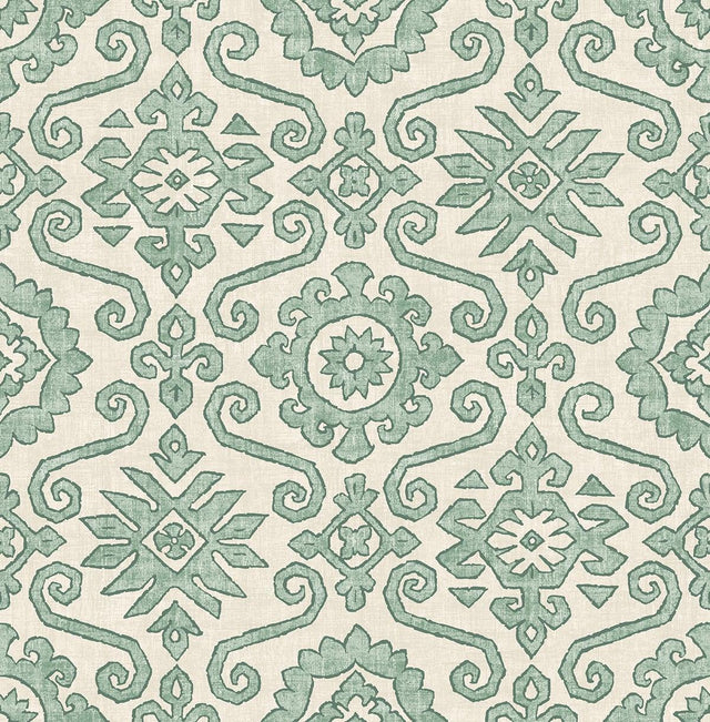 Seabrook Augustine Mineral Green Wallpaper