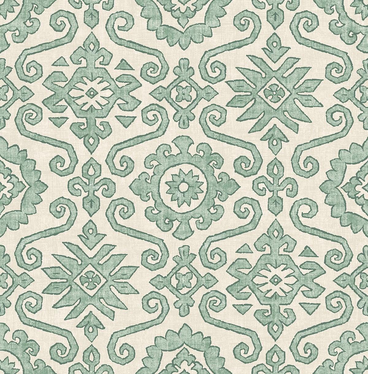 Seabrook Augustine Green Wallpaper