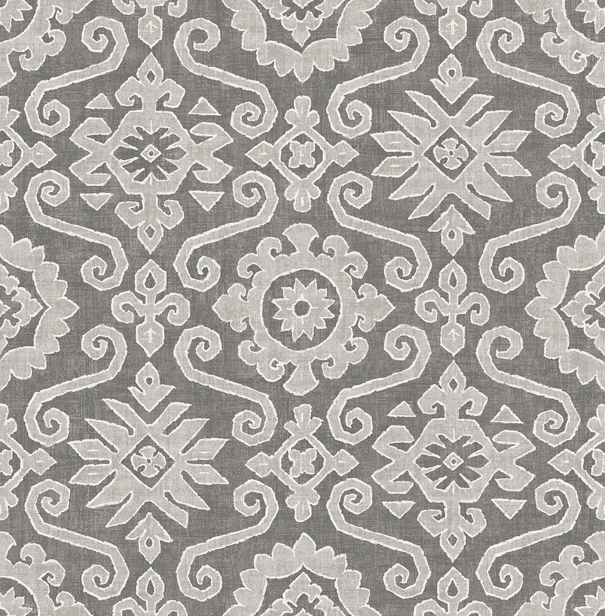 Seabrook Augustine Pewter & Stone Wallpaper