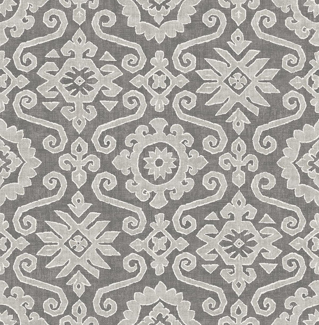 Seabrook Augustine Pewter & Stone Wallpaper