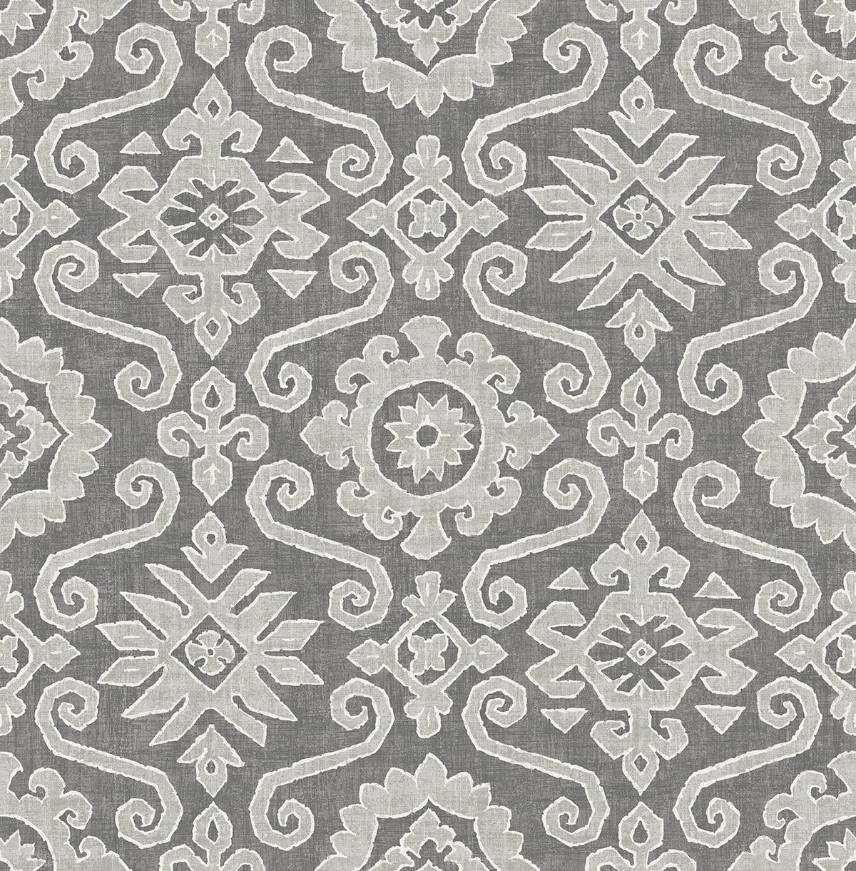 Seabrook Augustine Grey Wallpaper