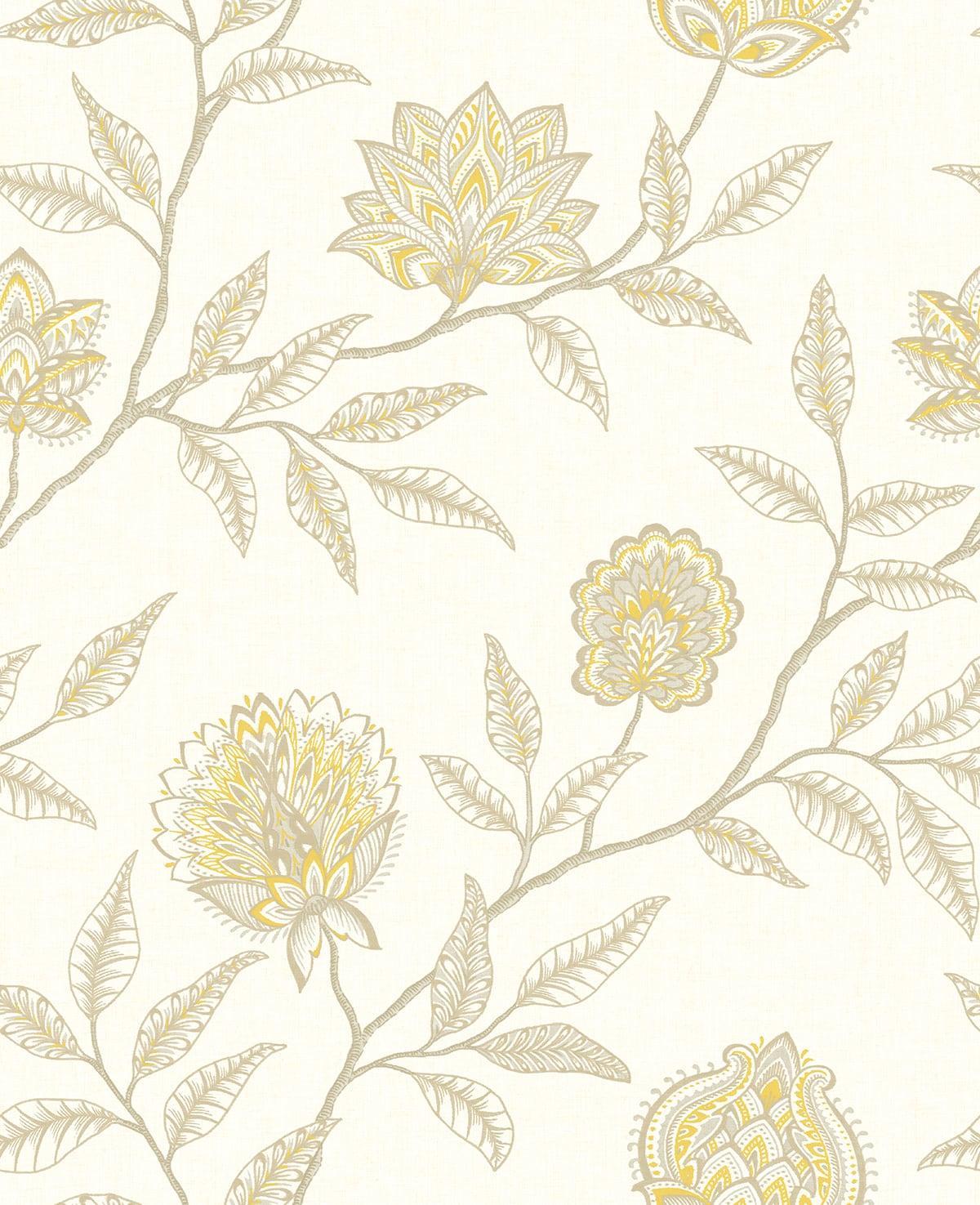 Seabrook Jaclyn Blonde & Sandstone Wallpaper
