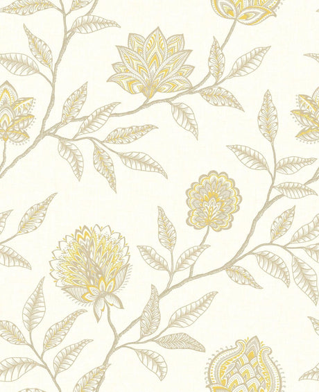 Seabrook Jaclyn Blonde & Sandstone Wallpaper