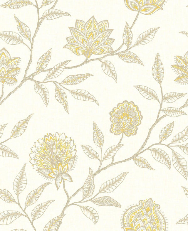 Seabrook Jaclyn Blonde & Sandstone Wallpaper