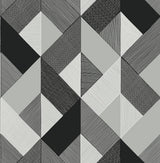 Seabrook Marquetry Black Wallpaper