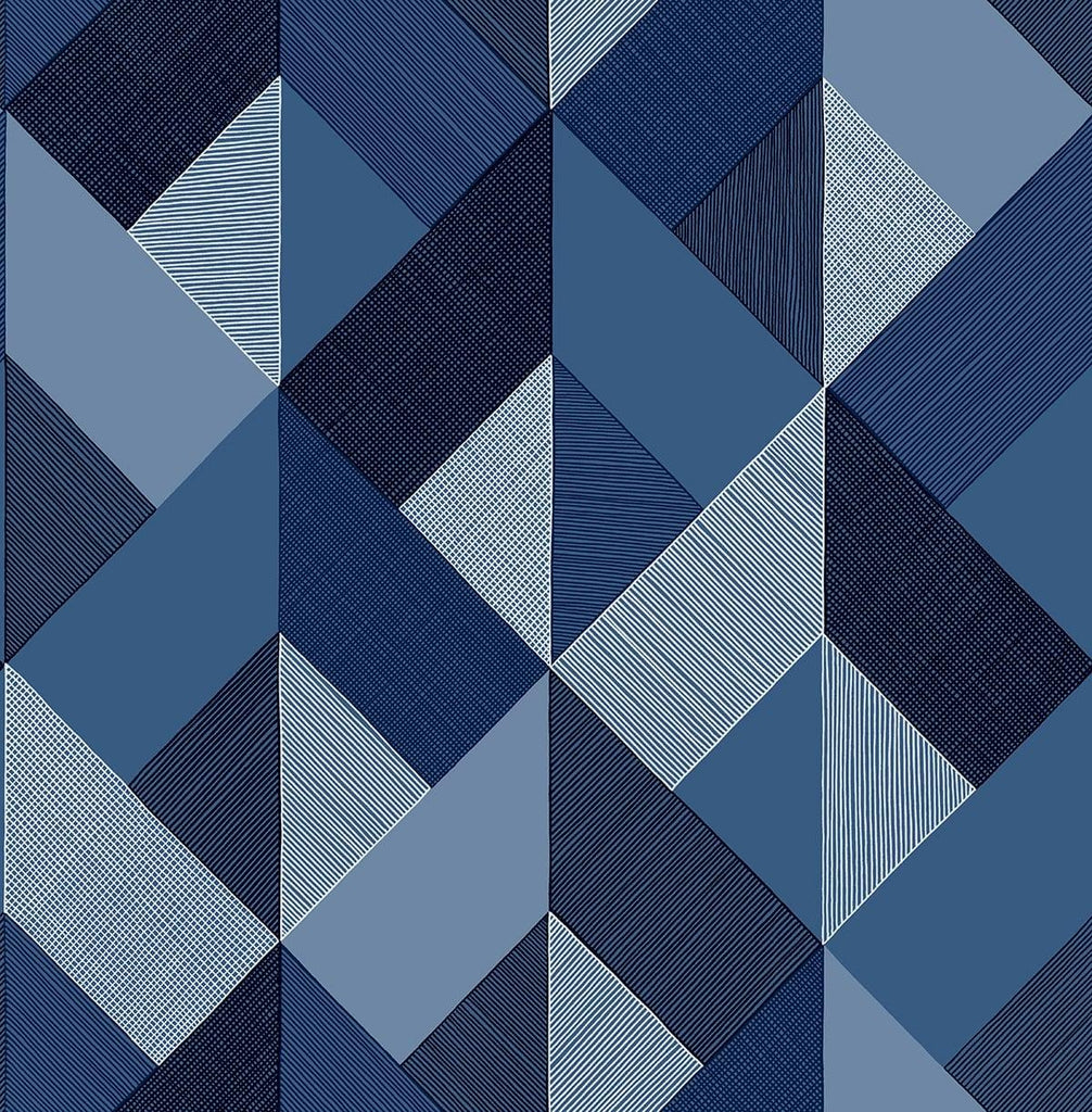 Seabrook Marquetry Blue Wallpaper