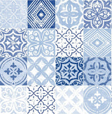 Seabrook Tilework Glacier Blue Wallpaper