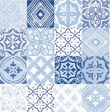 Seabrook Tilework Blue Wallpaper
