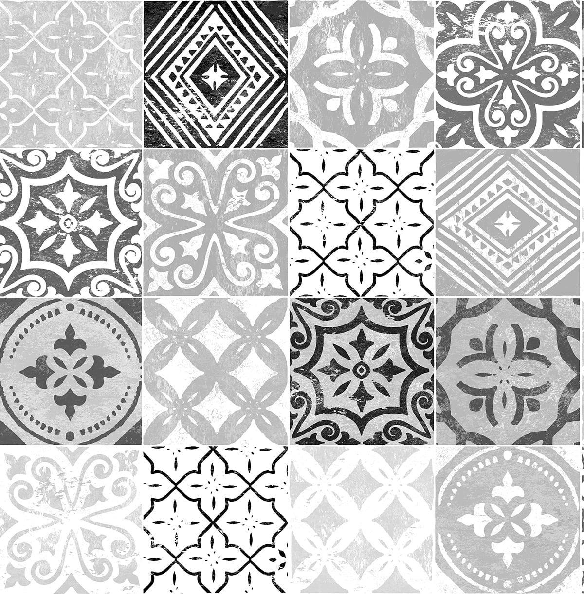 Seabrook Tilework Greystone Wallpaper