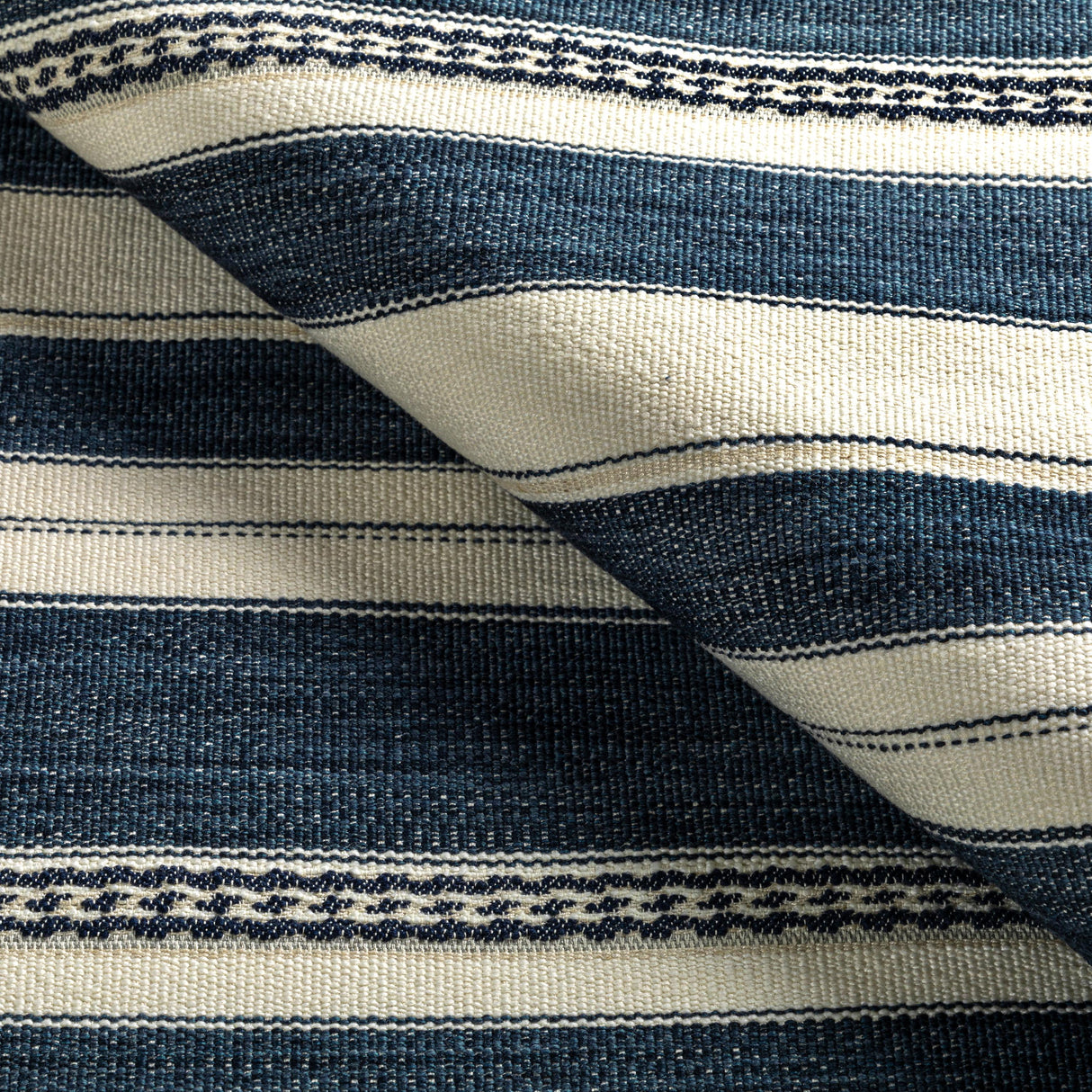 Lee Jofa ENTOTO STRIPE MARINE/IVORY Upholstery Fabric