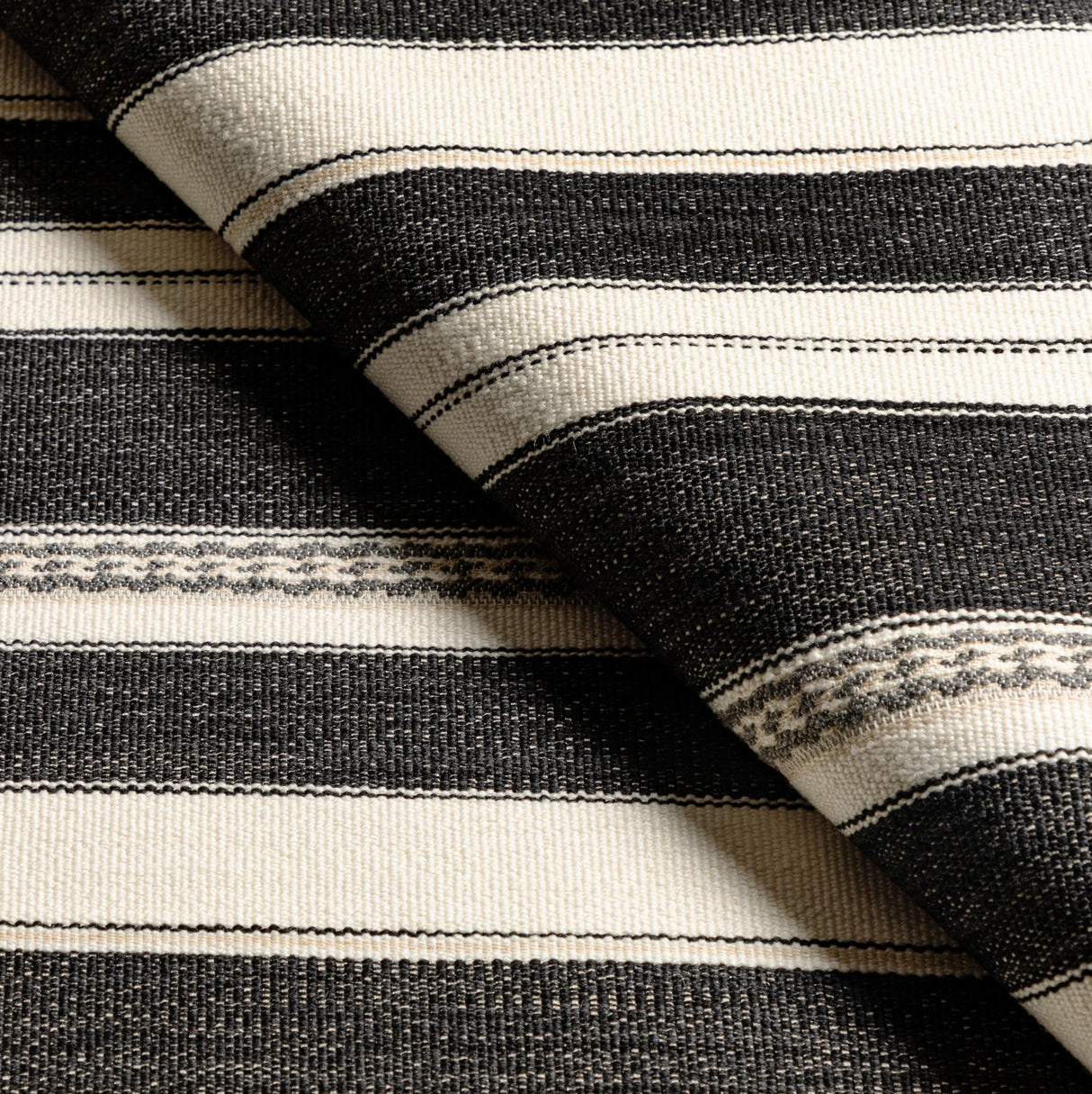 Lee Jofa ENTOTO STRIPE IVORY/BLACK Upholstery Fabric