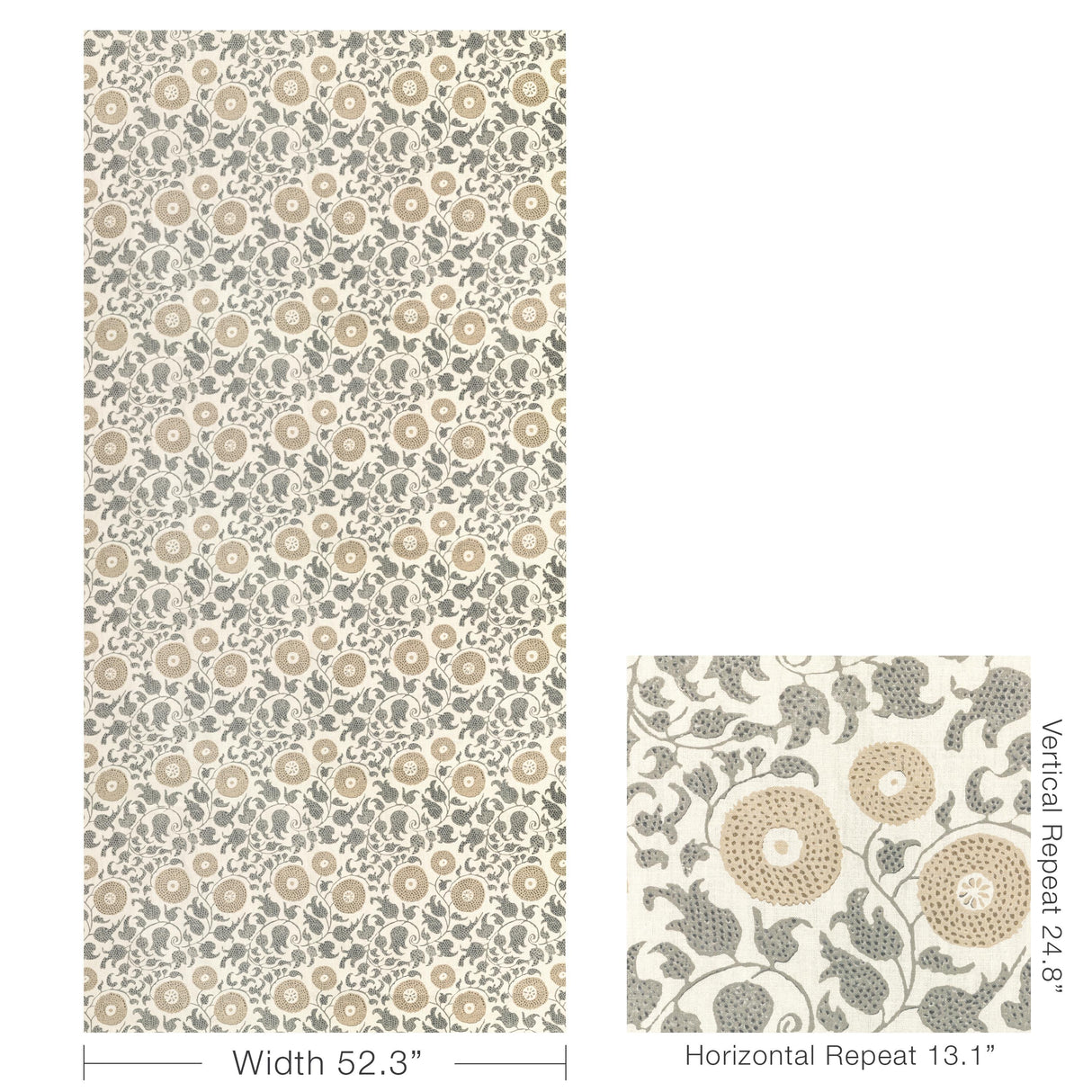 Lee Jofa ELDORA PRINT FLAX Fabric