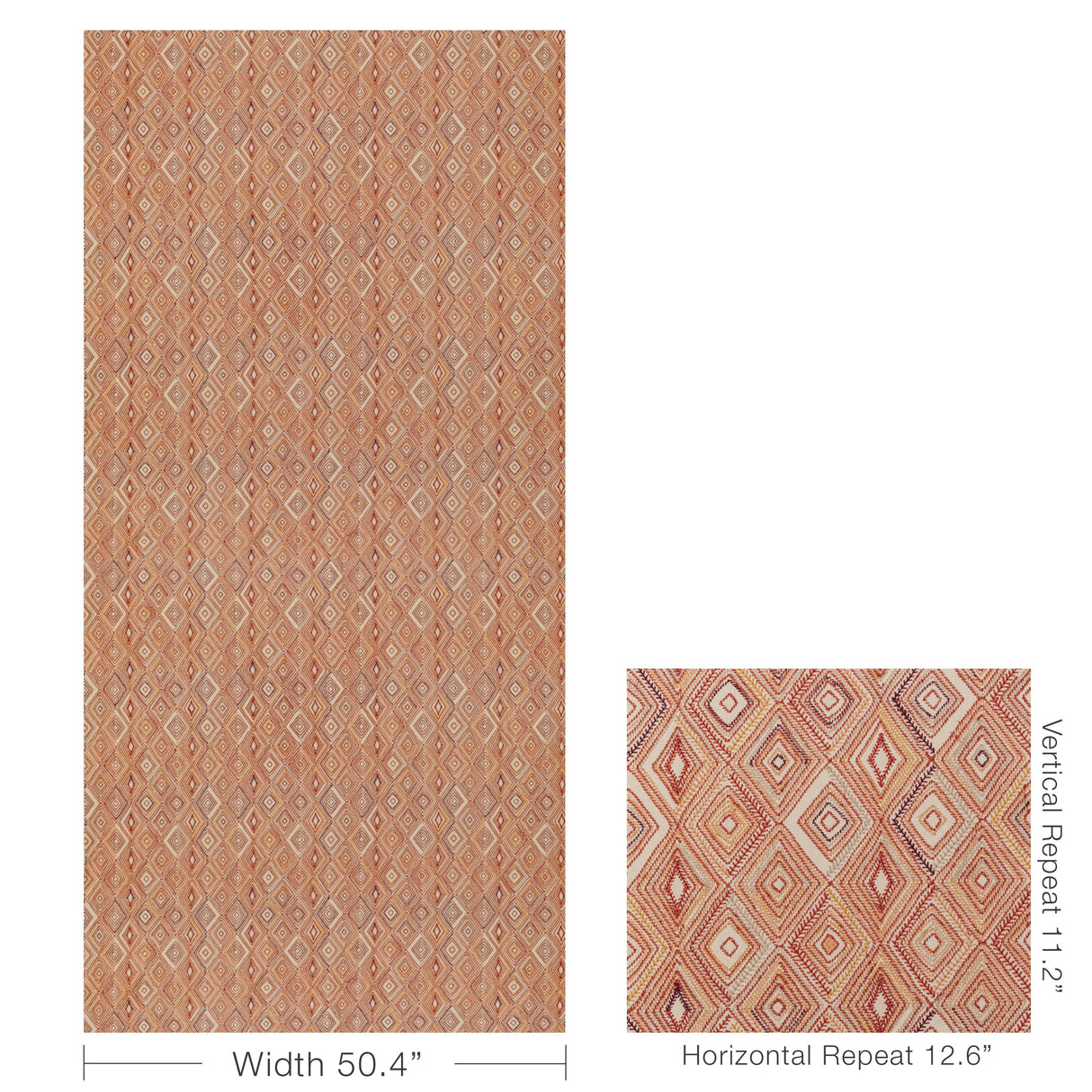 Lee Jofa BOWEN EMBROIDERY PAPRIKA Fabric