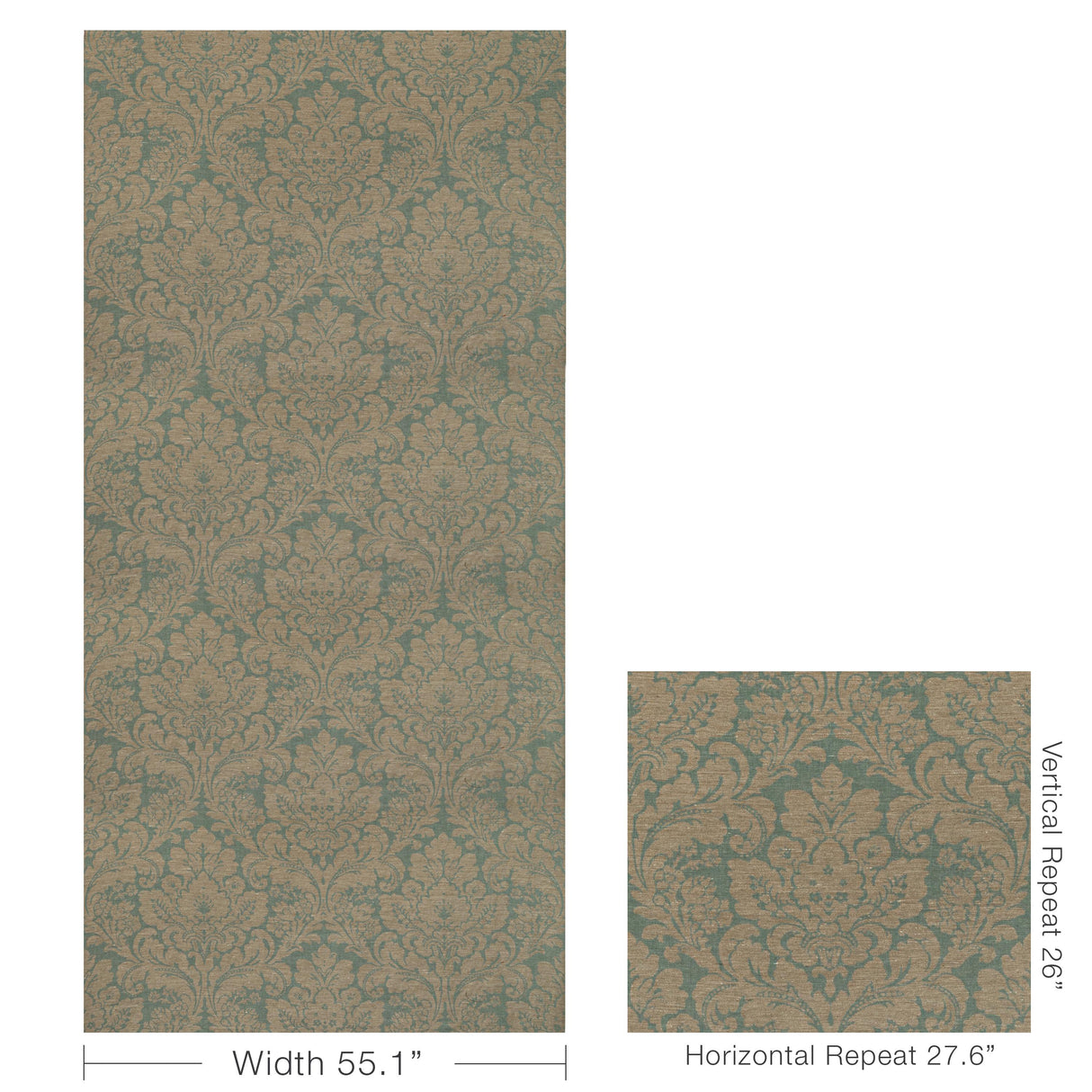 Lee Jofa ACANTHUS DAMASK BLUE Fabric