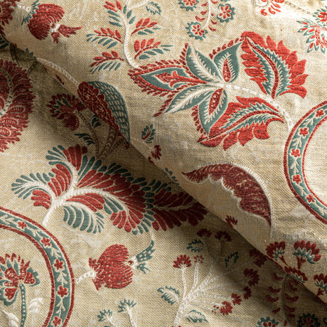 Lee Jofa JARDIN BLEU SAND/ROSE Upholstery Fabric