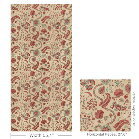 Lee Jofa JARDIN BLEU SAND/ROSE Upholstery Fabric