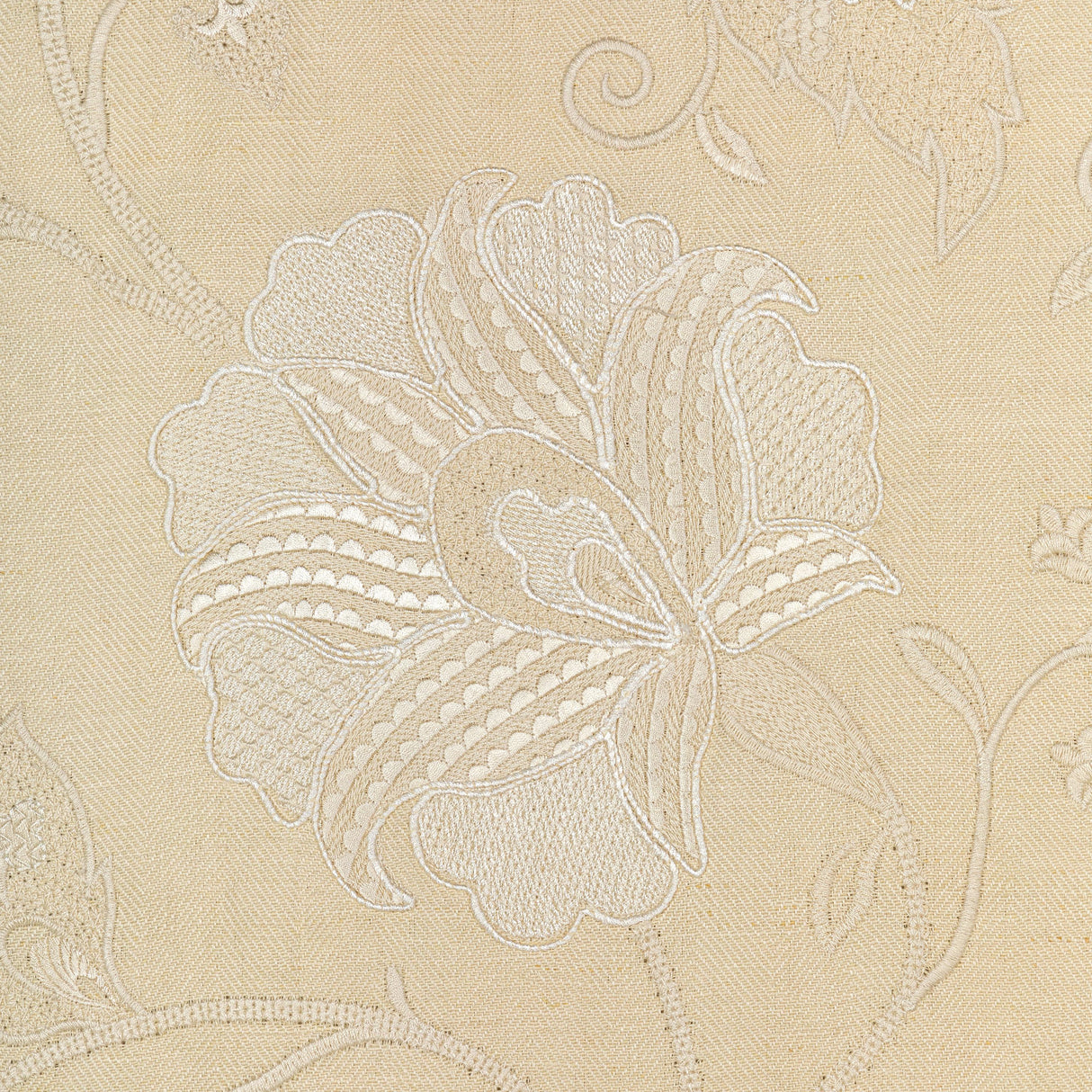 Lee Jofa SHIRAZ EMB STONE/IVORY Fabric