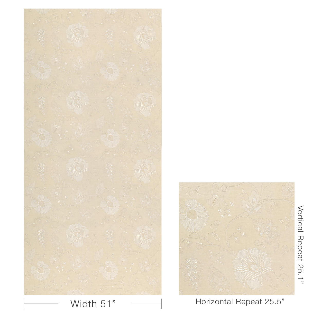 Lee Jofa SHIRAZ EMB STONE/IVORY Fabric