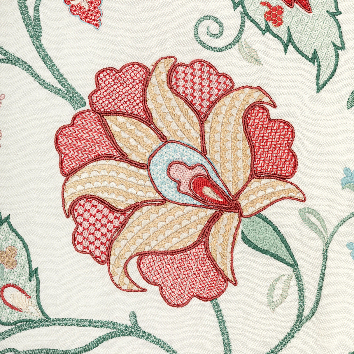 Lee Jofa SHIRAZ EMB ROSE/JADE Fabric