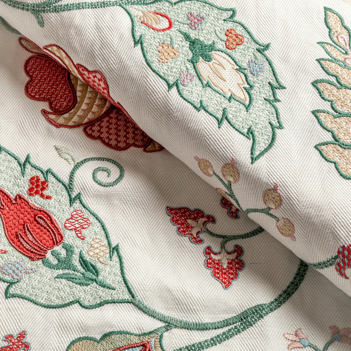 Lee Jofa SHIRAZ EMB ROSE/JADE Fabric