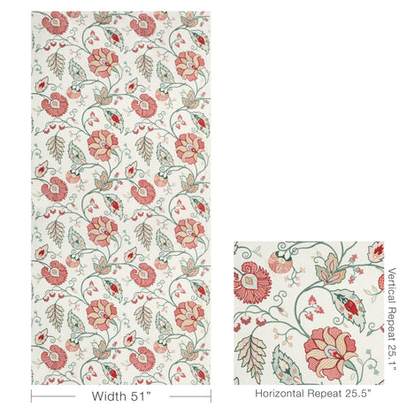 Lee Jofa SHIRAZ EMB ROSE/JADE Fabric