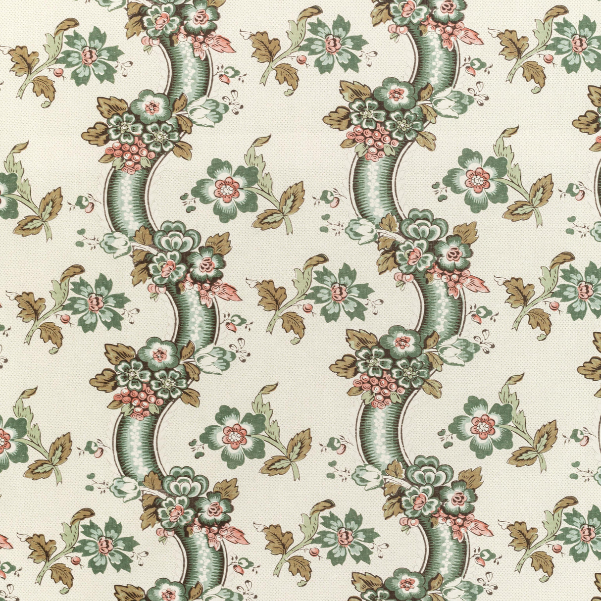 Lee Jofa BENDAY PRINT GREEN/ROSE Fabric