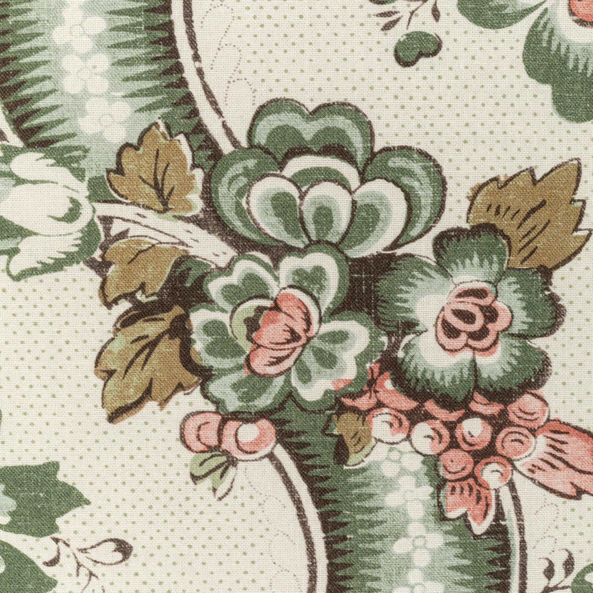 Lee Jofa BENDAY PRINT GREEN/ROSE Fabric