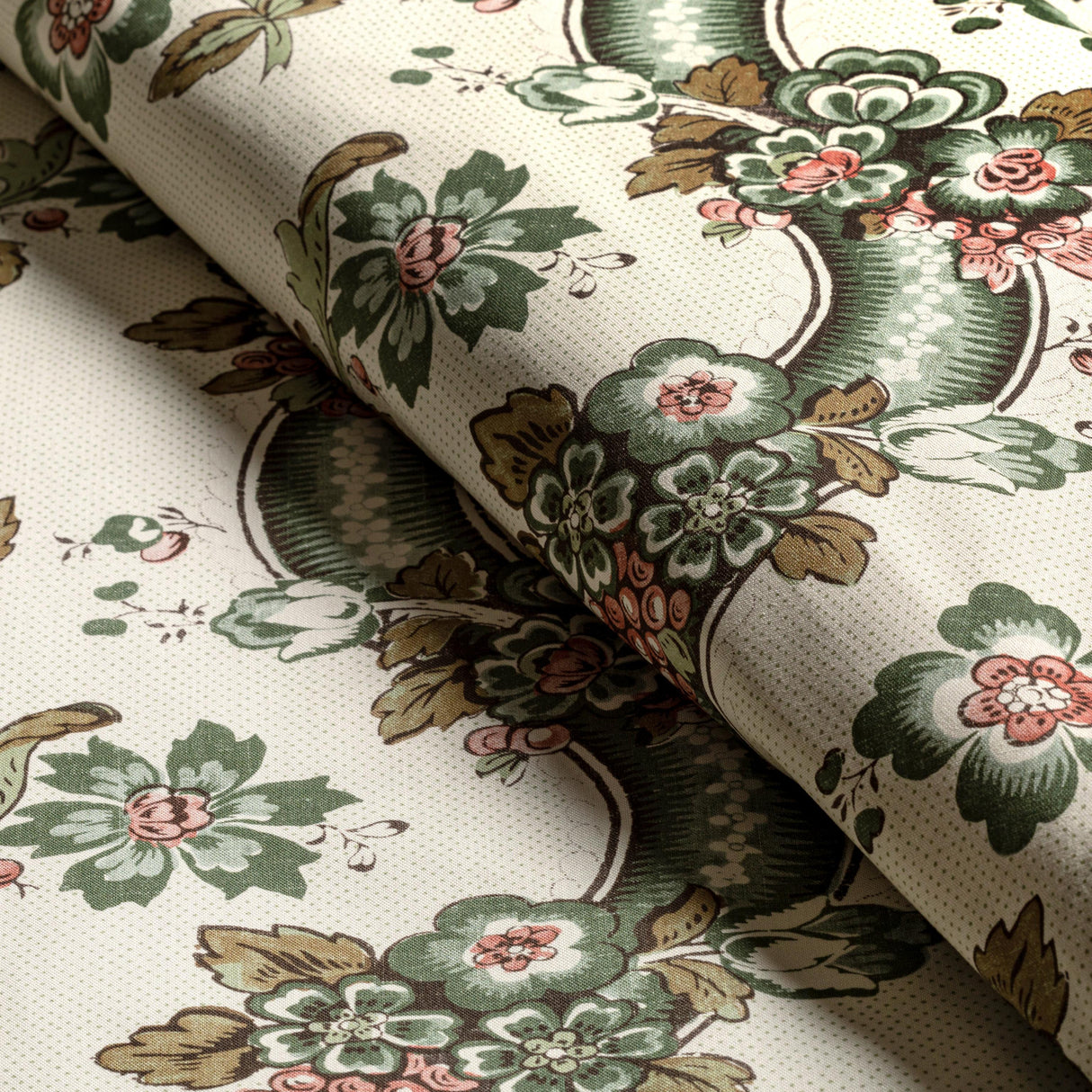 Lee Jofa BENDAY PRINT GREEN/ROSE Fabric