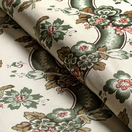 Lee Jofa BENDAY PRINT GREEN/ROSE Fabric