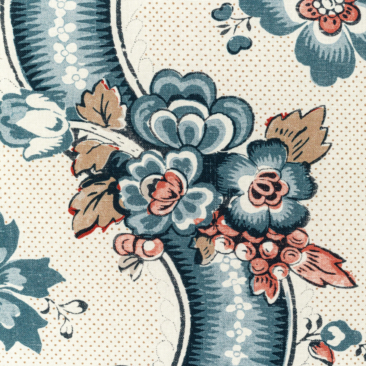 Lee Jofa BENDAY PRINT DENIM/BERRY Fabric