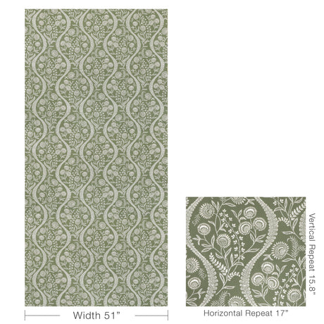 Lee Jofa FLORIBLANCA GREEN Fabric