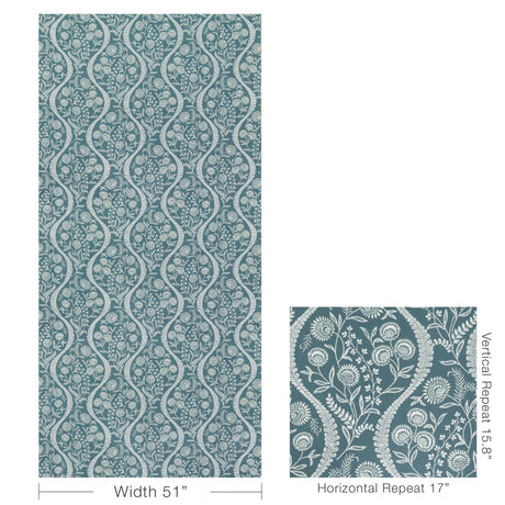 Lee Jofa FLORIBLANCA BLUE Fabric