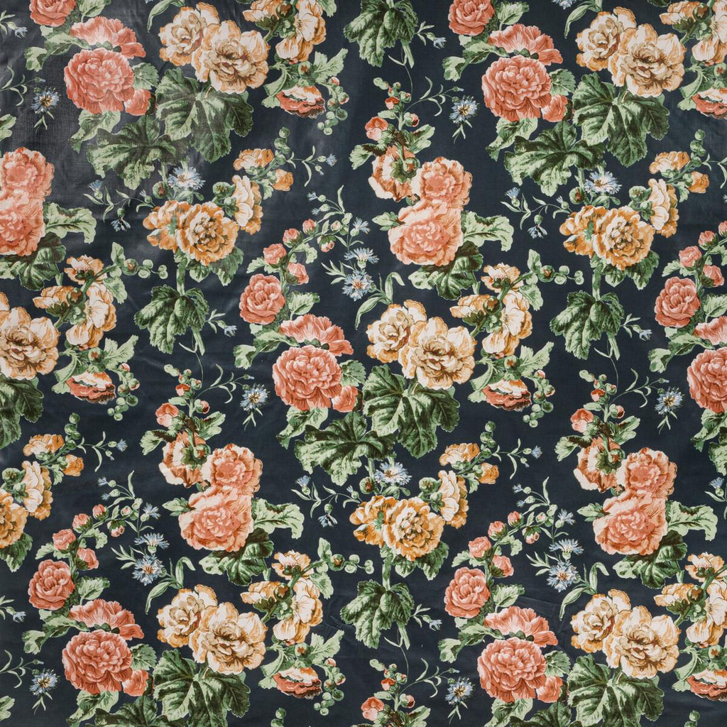Lee Jofa Upton Cotton Navy/Coral Fabric