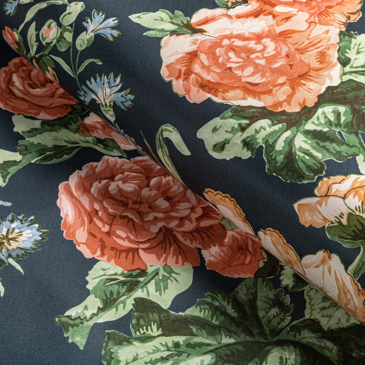 Lee Jofa UPTON COTTON NAVY/CORAL Fabric